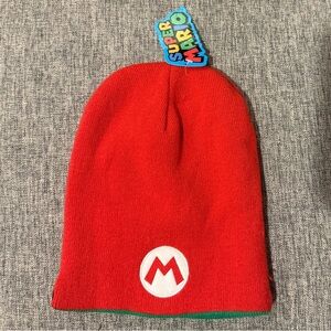 Super Mario Red OR Luigi Green Reversible Kids Beanie Hat